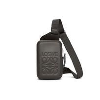 Loewe 24 Spring Summer Collection Embossed Letter Logo Pressed Shoulder Crossbody Bag Smooth Cowhide Men bags Dark-Gray B987W42X07-1220 Basic Set (Bag+Dust Bag)
