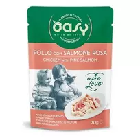 Oasy More Love Vištiena su lašiša maišelis 70g