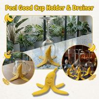 Peel Shaped Cup Holder Drying Rack for Glasses - 3D Printed Decorative Kitchen one size geltona