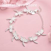 925 sterling silver 8-inch exquisite dragonfly zircon bracelet, women's party fashion accessories, wedding jewelry 20cm sidabras