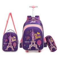 Kids Rolling Backpack for Boys Suitcases Trolley Backpacks with Wheels Roller Luggage Bag on Wheels Elementary Boys School Bag