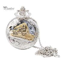 Quartz Watch Pocket Locomotive Alloy Movement Vintage Necklace with Chain for Collection Daily Use