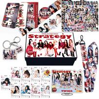 Kpop TWICE Strategy Album Merch Gift Box, 14th Mini Album Photo Cards, Standee, Keychain, Lanyard, Stickers, Collectibles Support Set for Once