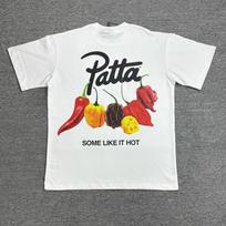 Patta Vyriški Moteriški Oversized Marškinėliai su Čili Spaudiniu Juodi Balti Viršutiniai Drabužiai Tee T Marškinėliai XXXL gray