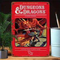 Vintage Dungeons Dragons Players Manual Metal Tin Sign Retro Fantasy RPG Wall Decor for Game Room Man Cave DD Fans 20x30cm（7.8x11.8inch）