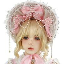 Stylish Anime Bonnet Accessory Tea Party Hat for Girls Costume Headpiece Perfect For Themed Parties And Casual Outings rožinė