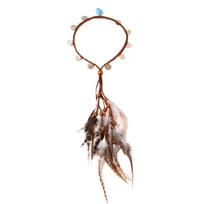 Indian Headband With Feathered Unique Bohemian Braiding Hairband for Various Occasion Vacation Photo Headband