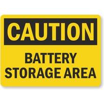 Battery Storage Area Osha Caution Aluminum Weatherproof Sign pAluminum 20x30cm（7.8x11.8inch）