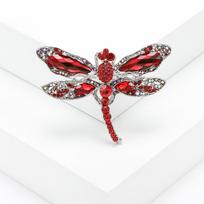 Rhinestone Dragonfly Brooches for Women Unisex Crystal Glass Insect Pins Banquet Party Backpack Gifts Jewelry Accessories