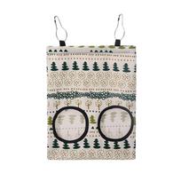 Slow Feed Hanging Hay Feeder Hook-Secured Hay Storage Dispenser Premium Rabbit Hay Bag  Hamsters 2 Holes-Beige