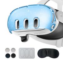 For Meta Quest 3 Headset Q 3 Host Crystal Case Lens Cover Tempered Film Rocker Cap Strong Protection VR Accessories 1SET shell cover