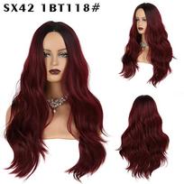 LISI HAIR moteriškas madingas ilgas banguotas perukas be kirpčiukų Natural Water Wave sintetinio pluošto perukas moterims