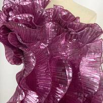2Yards/182cm 3D Pleated Ruffle Edge Liquid Metal Large Wave Lace