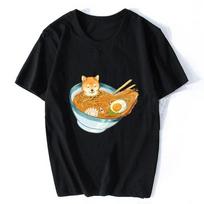 Neko Ramen Japan Cat Anime T Shirt Men's High Quality Aesthetic Cotton Cool Vintage T-shirt Harajuku Streetwear Camisetas Hombre S armijos žalia spalva