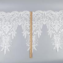 Width 58Cm Sequined Embroidery Lace Accessories, Wedding Veil Clothing Accessories Handmade Lace Clothing Accessories Ben White/Transparent Sheet/Width 58CM