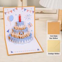 3D Pop-Up Music Light Birthday Card with Luminous Cake & Recording Feature