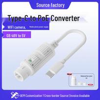 Waterproof 48V to 5V USB-C PoE Converter for WiFi Camera & Mobile Devices No