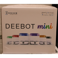 IŠPARDAVIMAS. Ecovacs DEEBOT mini Vacuum cleaner, Robot, Wet&Dry, ZeroTangle Technology, Agile Navigation, White/Blue + Auto-empty station | Ecovacs Robotic Vacuum Cleaner | DEEBOT mini BLUE | Wet&Dry | Li-ion | 3200 mAh | Dust capacity 1.8 L | 8000 Pa | White/Blue | SUBRĖŽTAS ITEM, DAMAGED CHARGING STATION BODY | DEEBOT mini BLUESO