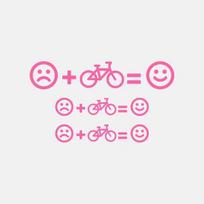 3PCS Emoticon Bike Stickers MTB Road Bicycle Frame Top Tube Sticker Decorative Motorcycle Vinyl Decals Bike Accessories rožinė