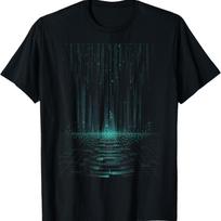 Code binaire Matrix Green Digital Cyberpunk T-Shirt S juoda