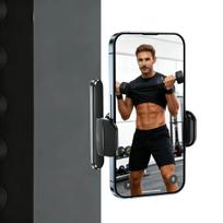 Visas metalinis magnetinis telefono laikiklis sporto salei, universalus magnetinis laikiklis traktoriui, šaldytuvui ir bet kokiam feromagnetiniam paviršiui juoda