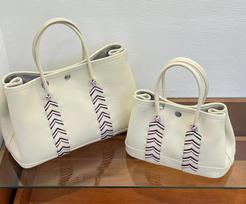 2026 New Authentic Leather Women's Bag Top-layer Togo Cowhide Garden Woven Ribbon Color Matching Tote Cross-border Small size: 23x16x11cm