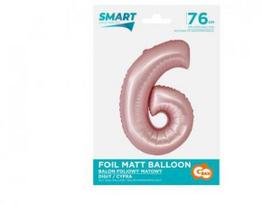 GoDan Smart folijos balionas, numeris 6, matinė rožinė, 76 cm GoDan