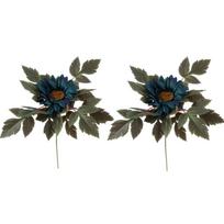Artificial Thanksgiving Fall Flower Bouquet with Sunflowers and Maple Leaves - 2 Pack Home Decor One Size