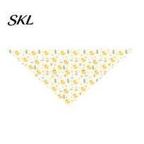 Dog Bandana Soft Fabric Cute Duck Cat Bandana, Yellow Print Pet Breathable Scarf Scarf, Adjustable Triangular Neck for Cats Small Dogs geltona