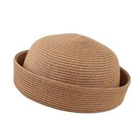 Elegantiška šiaudinė skrybėlaitė-dėžutė Austa fedora Madinga skrybėlė nuo saulės Vestuvės Šventė smėlis