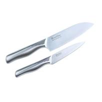 Kitchen Knife Set of 2 Established in Cutlery Stainless Streamlined Dishwasher For Fruits Made in Japan Kitchen Knife Set (Santoku & Petty)