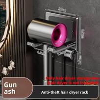 Antitheft Wall Mount Hair Dryer Bracket In Aluminum With Modern Finish For Hotels And Residences pilka spalva