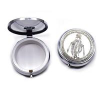 Retro Saint Benedict Jewelry Box Round Virgin Mary Gift Box  Accessories Storage juoda