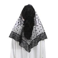 Beautiful Bride Lace Headpiece Lightweight Fabric Head Scarf Hijab for Long Wear Summer Weddings Ensuring Comfort juoda