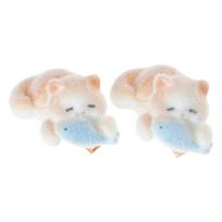 Charm Cats Shape Hair Clip Resin Hairpin Fashionable Hair Styling Tool Animal Design Barrettes for Side Bang 2PCS