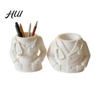 Desktop Organizer for Pens 2 Pcs 3D Printed Doctor Pen Holder, Cartoon Medical Office Desk Organizer, White Coat Shape Pencil Stand Nurse Gift Cup