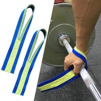 1 Pair Weight Lifting Straps Deadlift Lightweight Adult Hand Grip Support Wrist Wraps Blue Yellow