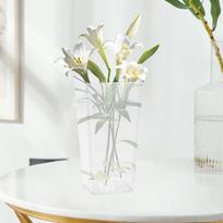 Akrilinė gėlių vaza Dekoratyvinė floristinė kompozicija Gėlių kibiras svetainei Clear S