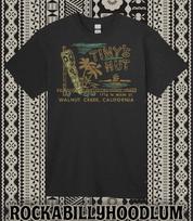 Retro Tiki T Shirt Bar Mug Restaurant Polynesian Tiny's Hut Walnut Creek CA 4XL
