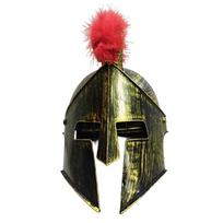 Plastikinis spartiečių šalmas suaugusiems Lengvas romėnų kovotojo kostiumo aksesuaras Puikiai tinka Helovino vakarėliams ir Cosplay auksas