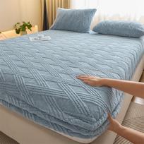 2026 Naujas Žiemos Minkštas Pliušinis Šiltas Lovos Užtiesalas Paklodė Aksominis Čiužinio Užvalkalas Lovos Patalynė  2xPillowcase(48x74cm)