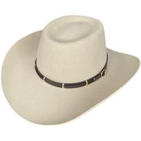 Pure wool cowboy hat, unisex Western riding wide-brim hat 54cm smėlis