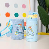 Contigo Children's 316L Stainless Steel Straw Insulated Water Bottle HBC-GIZ308VP + Balance Bike Dinosaur 400ml