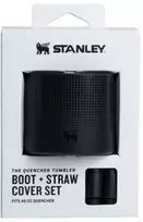 Stanley 2 apsauginių dangtelių ir šiaudelių rinkinys termoso puodeliams 1,18 l „The Quencher Boot“ + šiaudelio formos antgalis, juodas