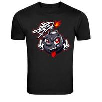 Graffiti Bomb Cartoon Explosive Graphic T-Shirt XXXXL