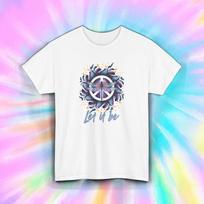 Let It Be Dragonfly Shirt Peace Symbol Retro Boho Spiritual Vibes Tee S-5XL XXXXL