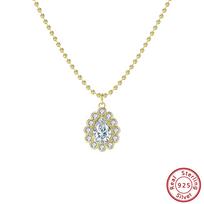 RINNTIN SN311 New Arrival Waterdrop  Zircon Diamond Necklace Bridal Charm Pendant Necklace