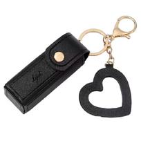 Lipstick Organizer Keychain Leather Lip Gloss Bag Keyring Travel Backpack Decor juoda