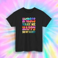 Arkliai daro mane laimingą Marškinėliai Juokingi Jojimo Arklių Jojikų Mėgėjų Dovana S-5XL XL