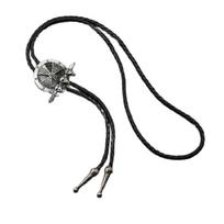 Detachable Skull Necklace With Alloy Chain Gothic Bolo Tie Jewelry For Men's Casual Outfit Styling